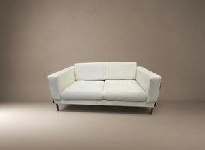 Robin Day Forum Habitat Leather White Two Seater Sofa