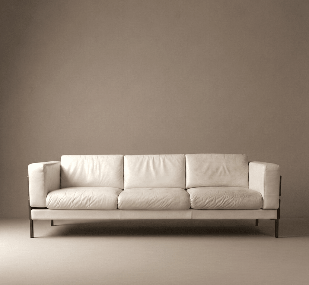 Robin Day Forum Three - Seater Sofa in White Leather - Opulent Seating