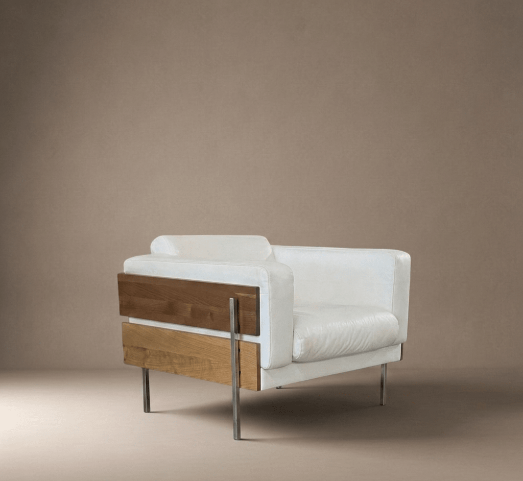Robin Day Leather White Forum Armchair Habitat - Opulent Seating