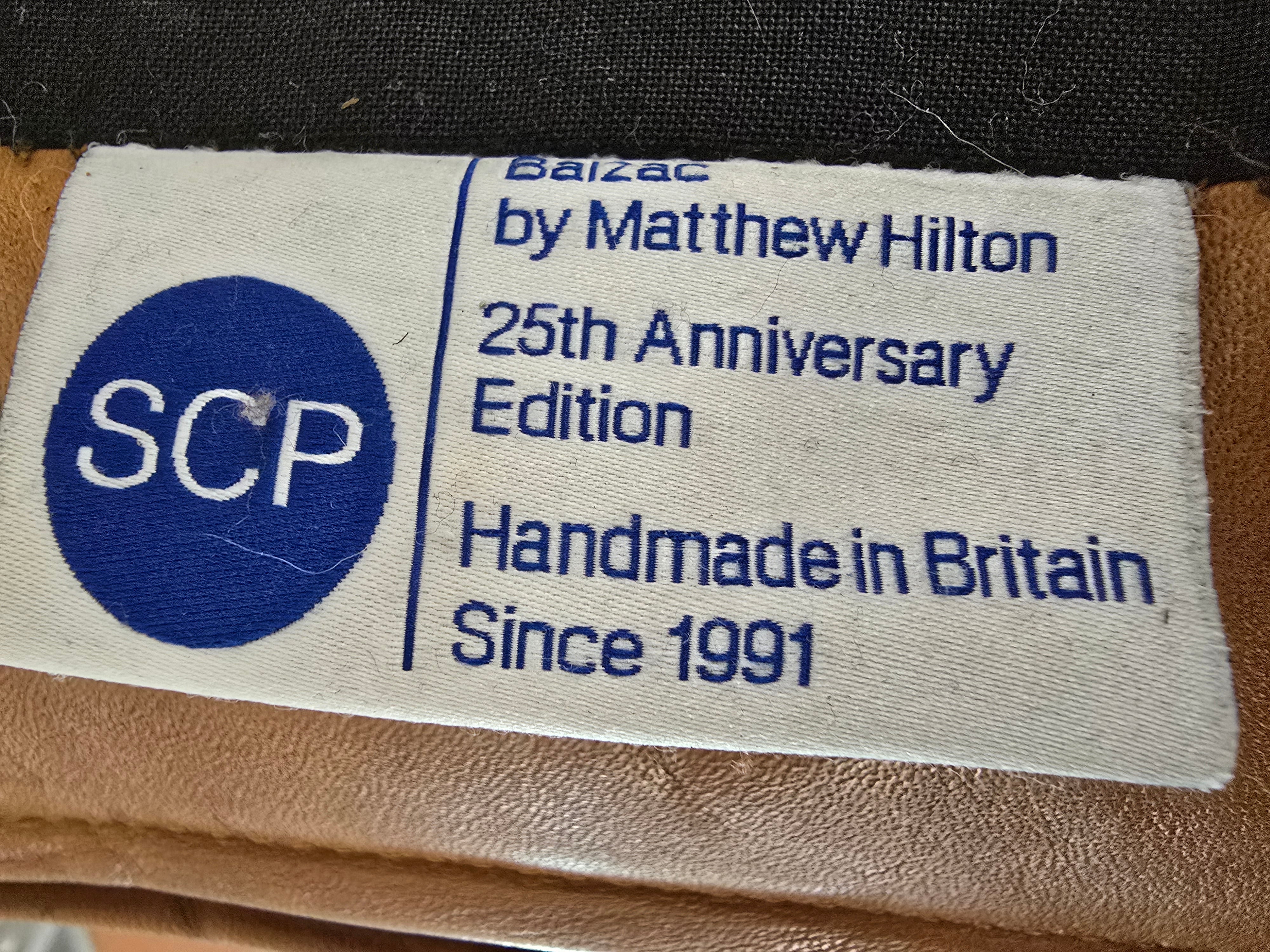 SCP Balzac Leather Armchair & Footstool Set – 25th Anniversary Edition by Matthew Hilton - Opulent Seating
