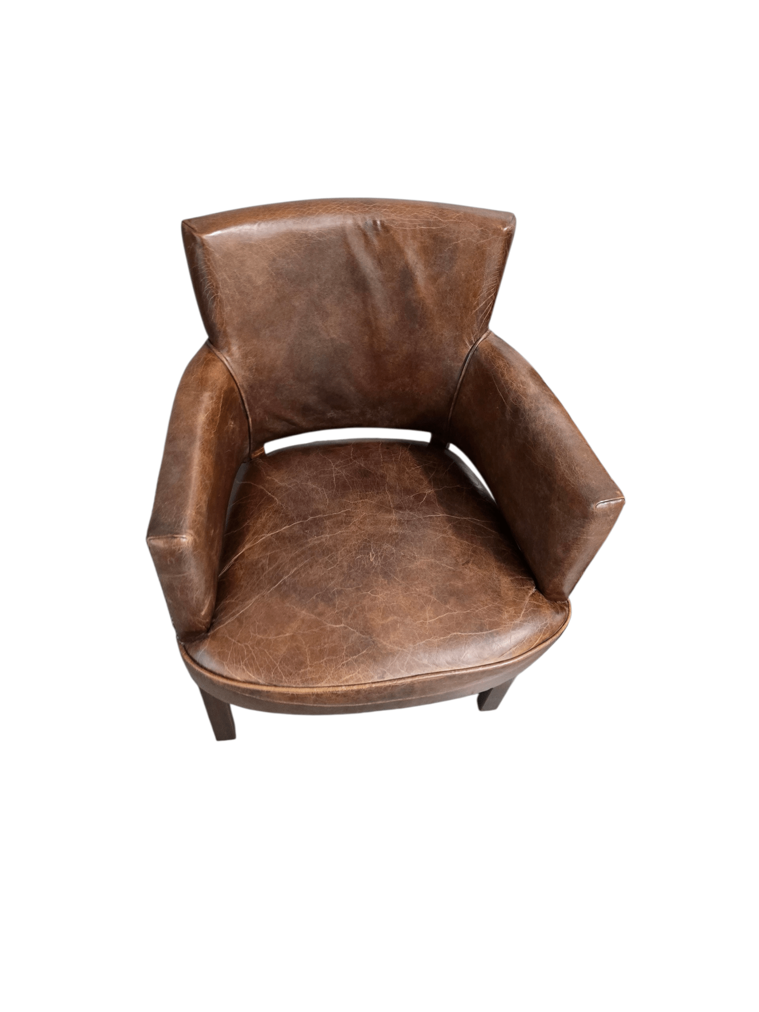 Set of Four Halo Timothy Oulton Leather Brown Dining Chairs - Opulent Seating