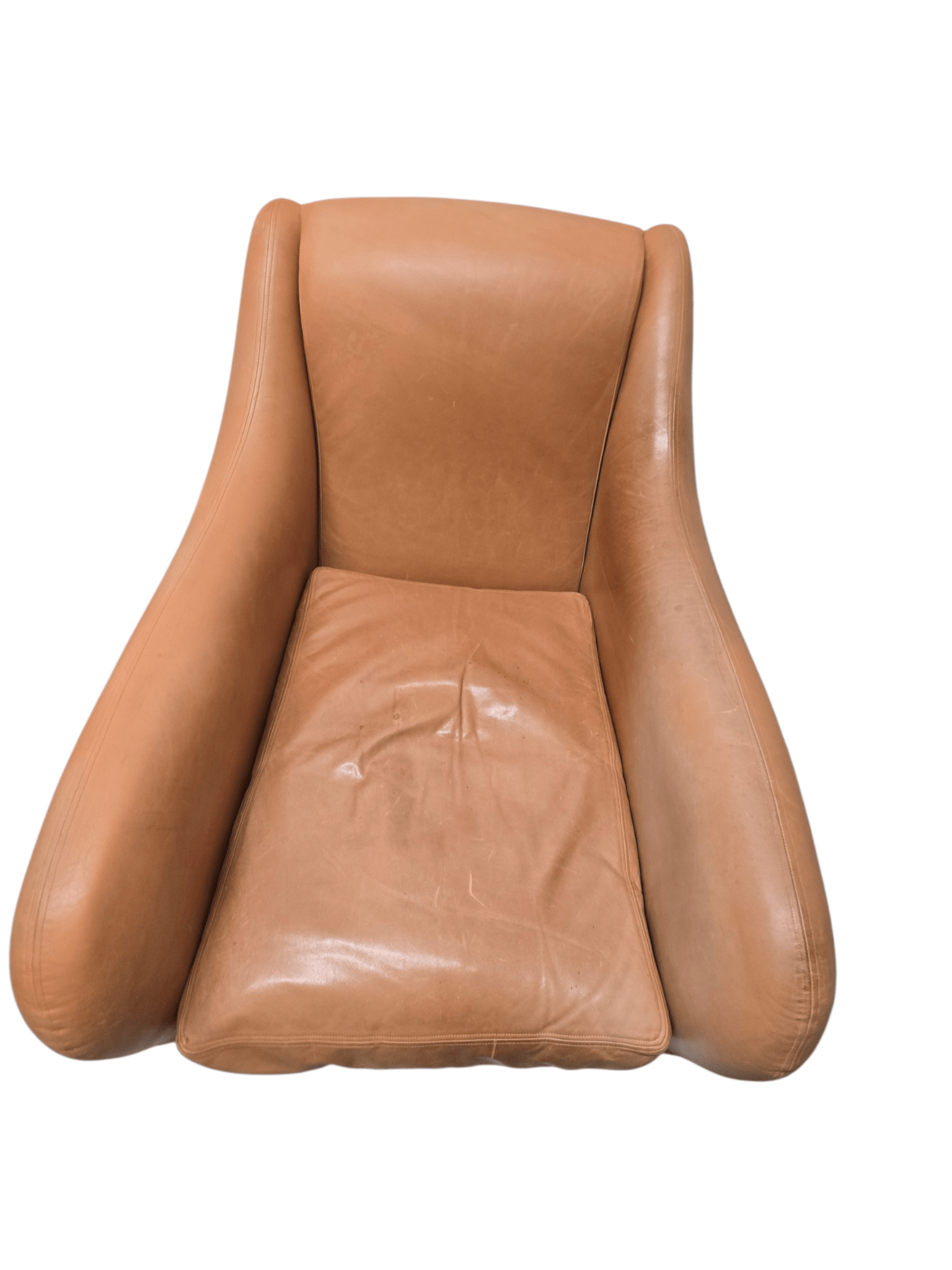The Iconic Matthew Hilton 'Balzac' Armchair & Footstool | Hand - Dyed Leather - Opulent Seating