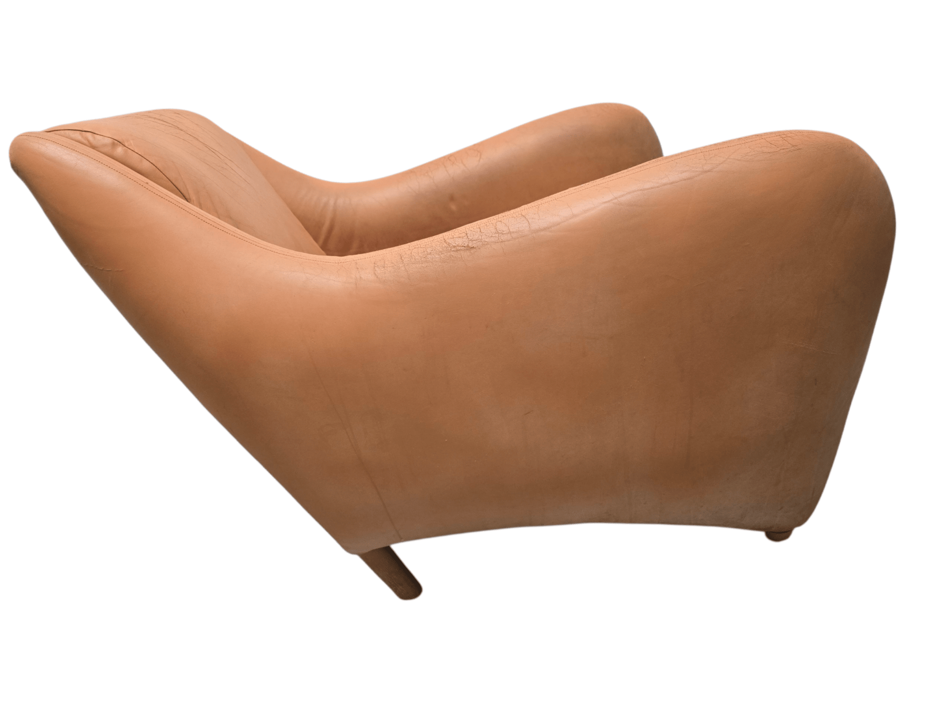 The Iconic Matthew Hilton 'Balzac' Armchair & Footstool | Hand - Dyed Leather - Opulent Seating