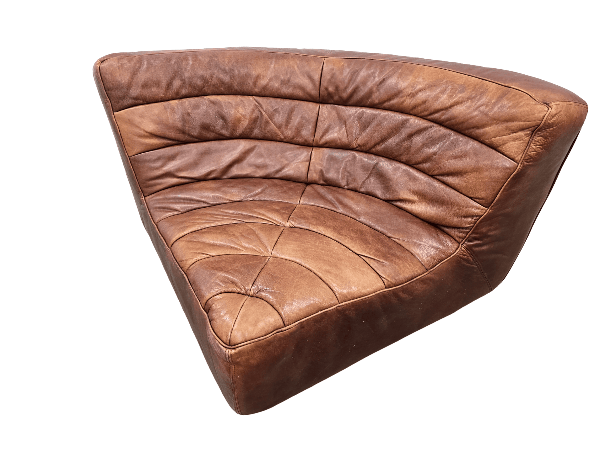 Timothy Oulton Brown Leather Shabby Corner Sofa - Opulent Seating