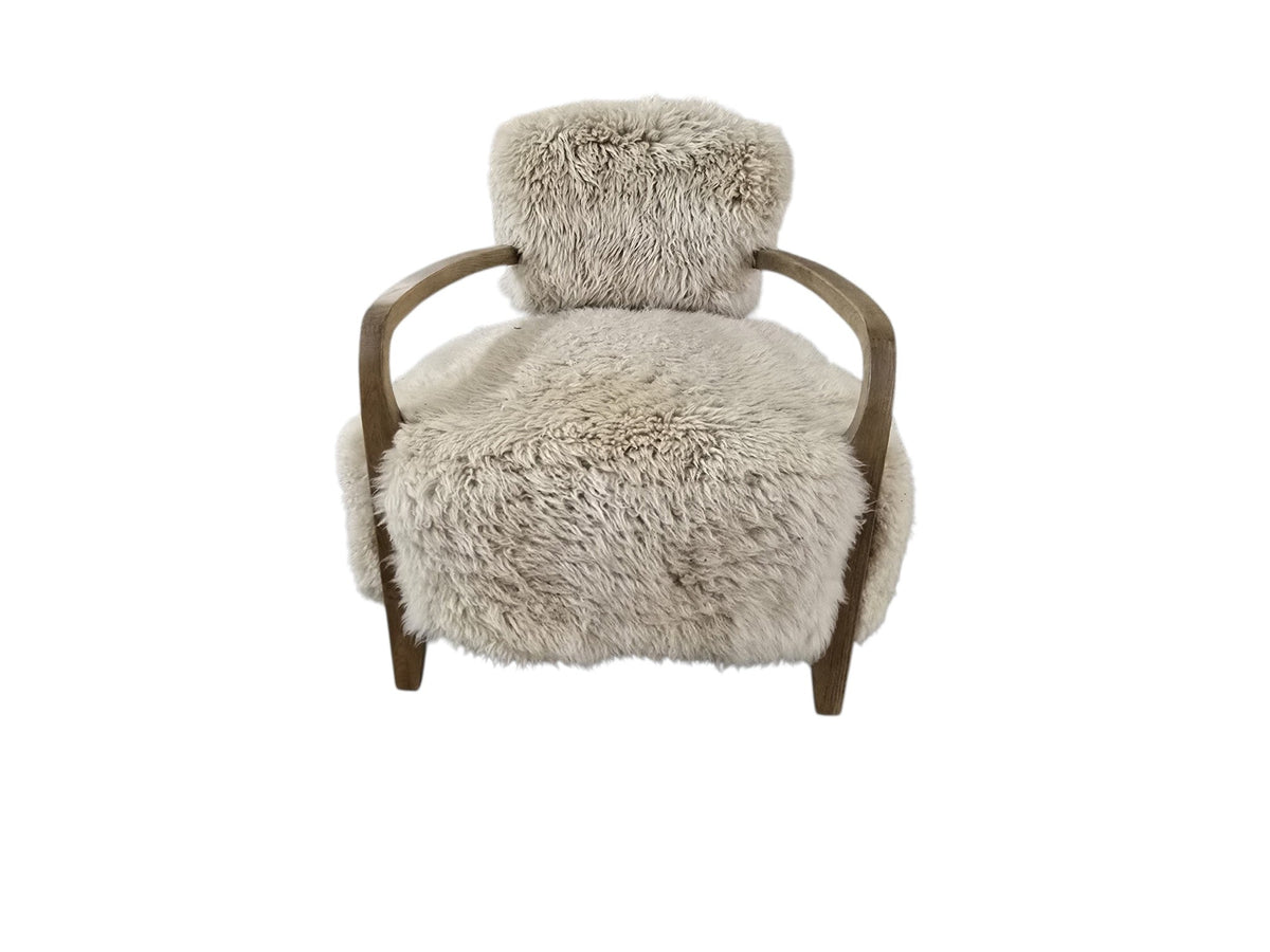 Timothy Oulton Cabana Yeti Sheepskin Armchair & Matching Footstool Set - Opulent Seating