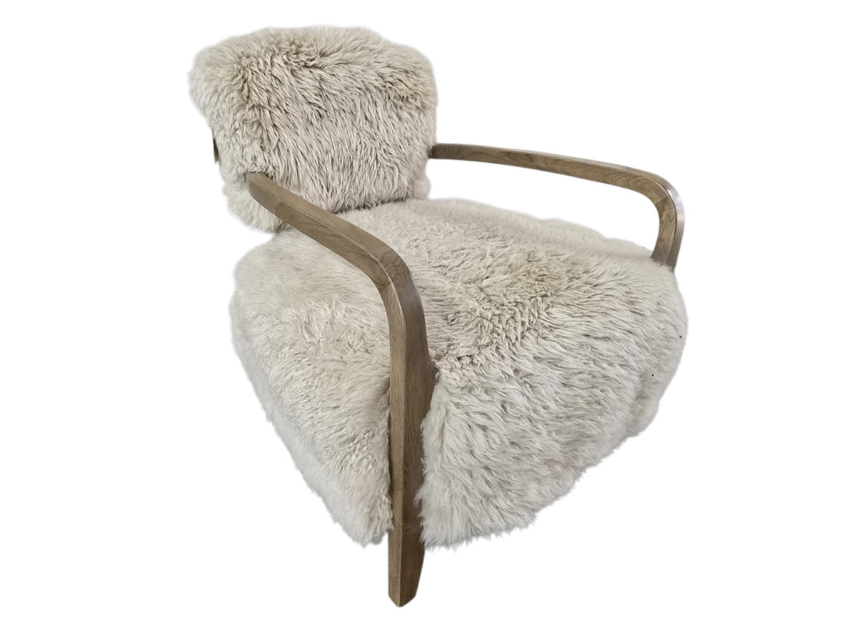 Timothy Oulton Cabana Yeti Sheepskin Armchair & Matching Footstool Set - Opulent Seating