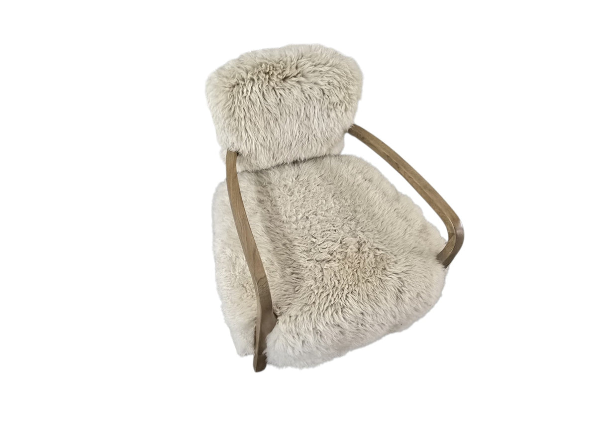 Timothy Oulton Cabana Yeti Sheepskin Armchair & Matching Footstool Set - Opulent Seating