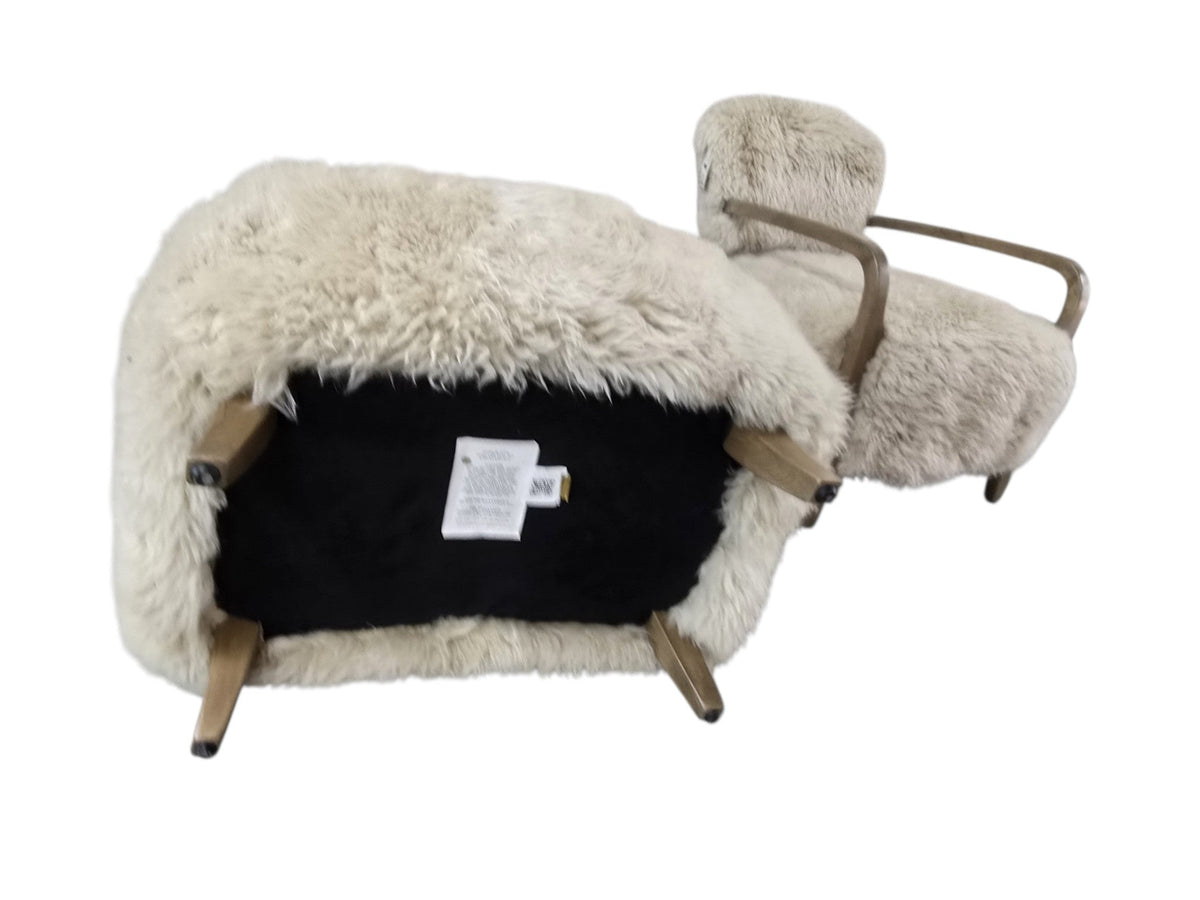Timothy Oulton Cabana Yeti Sheepskin Armchair & Matching Footstool Set - Opulent Seating