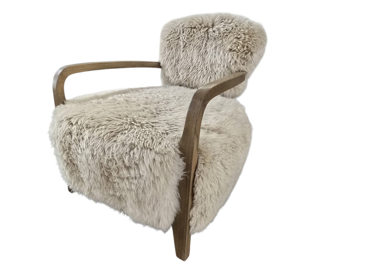 Timothy Oulton Cabana Yeti Sheepskin Armchair & Matching Footstool Set - Opulent Seating