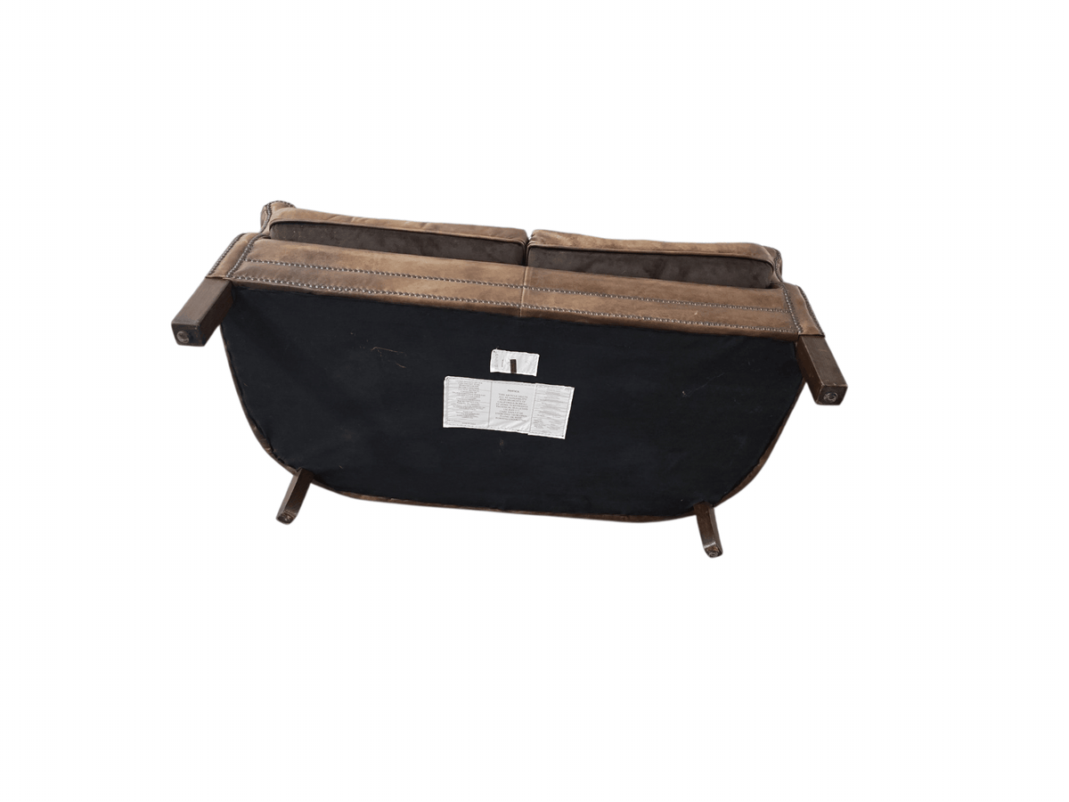 Timothy Oulton for Restoration Hardware Little Professor Two Seater Leather Brown Sofa - Opulent Seating