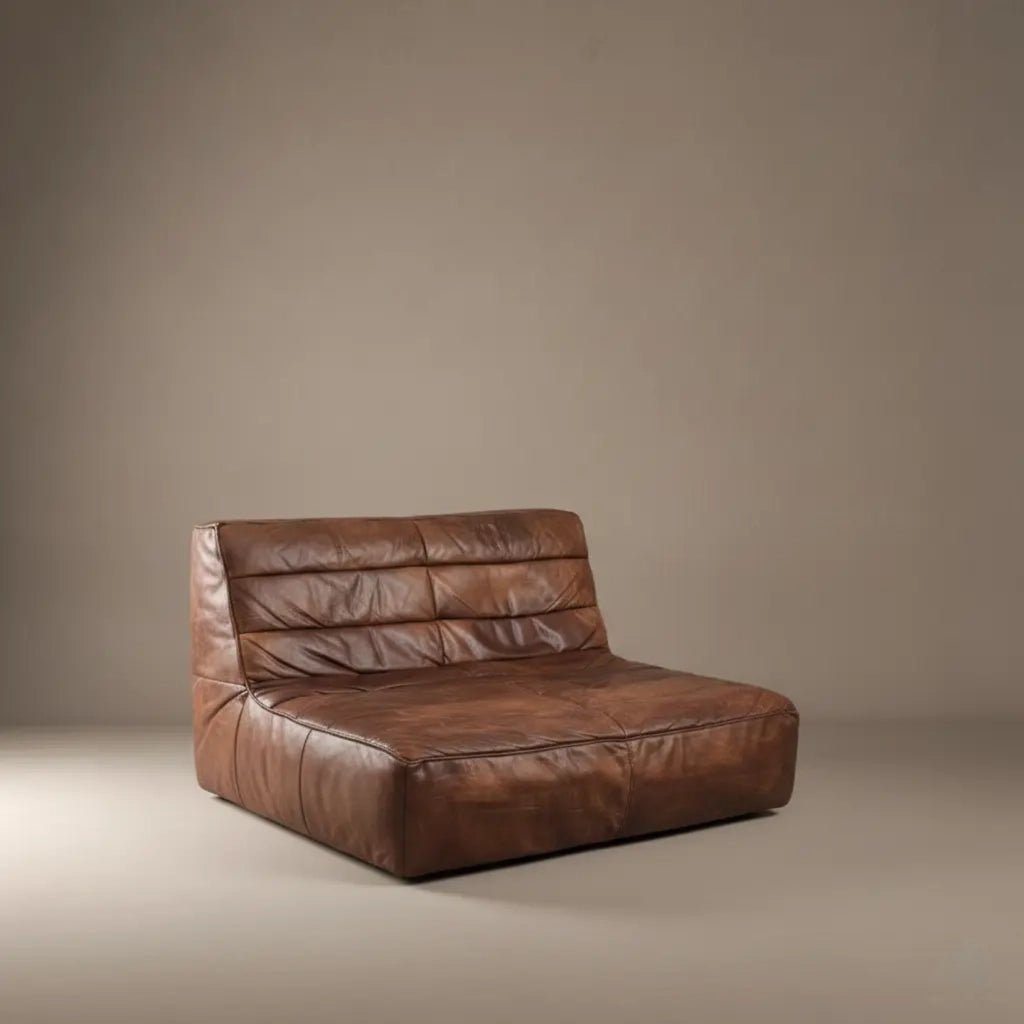 Timothy Oulton Shabby 2 - Seater Sofa | Professionally Restored Brown Leather | The Ultimate Sloucher - Opulent Seating