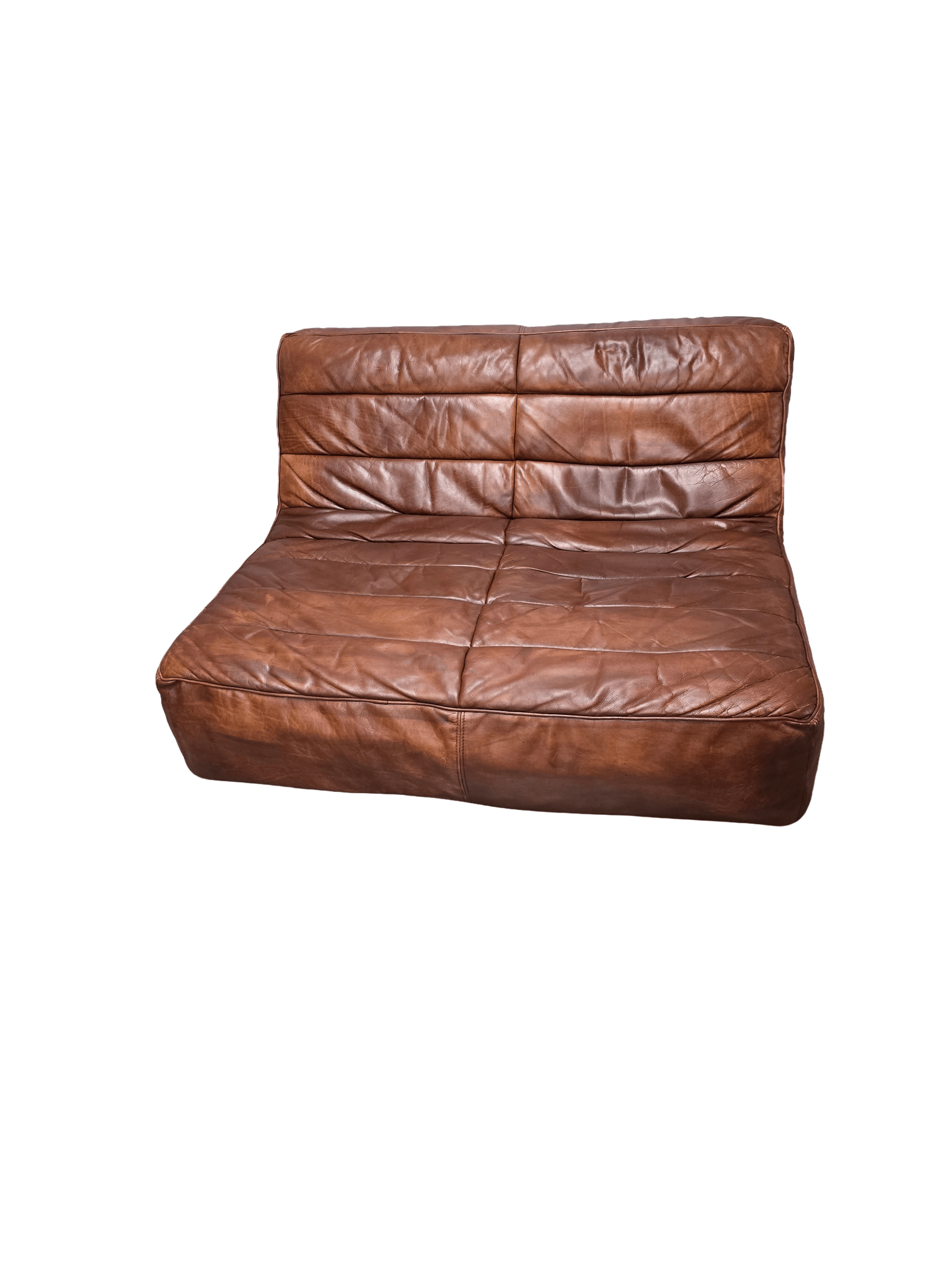 Timothy Oulton Shabby 2 - Seater Sofa | Professionally Restored Brown Leather | The Ultimate Sloucher - Opulent Seating