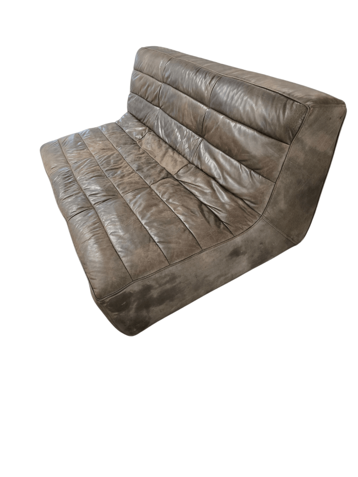 Timothy Oulton Shabby Three Seater Leather Modular Sofa in Antique Tobacco - Opulent Seating