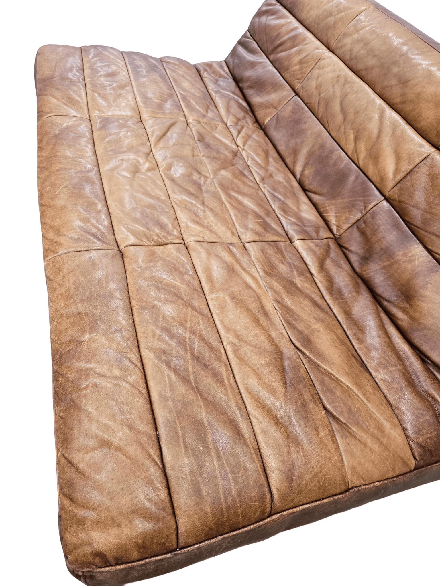 Timothy Oulton Three Seater Leather Brown Shabby Sofa - Opulent Seating