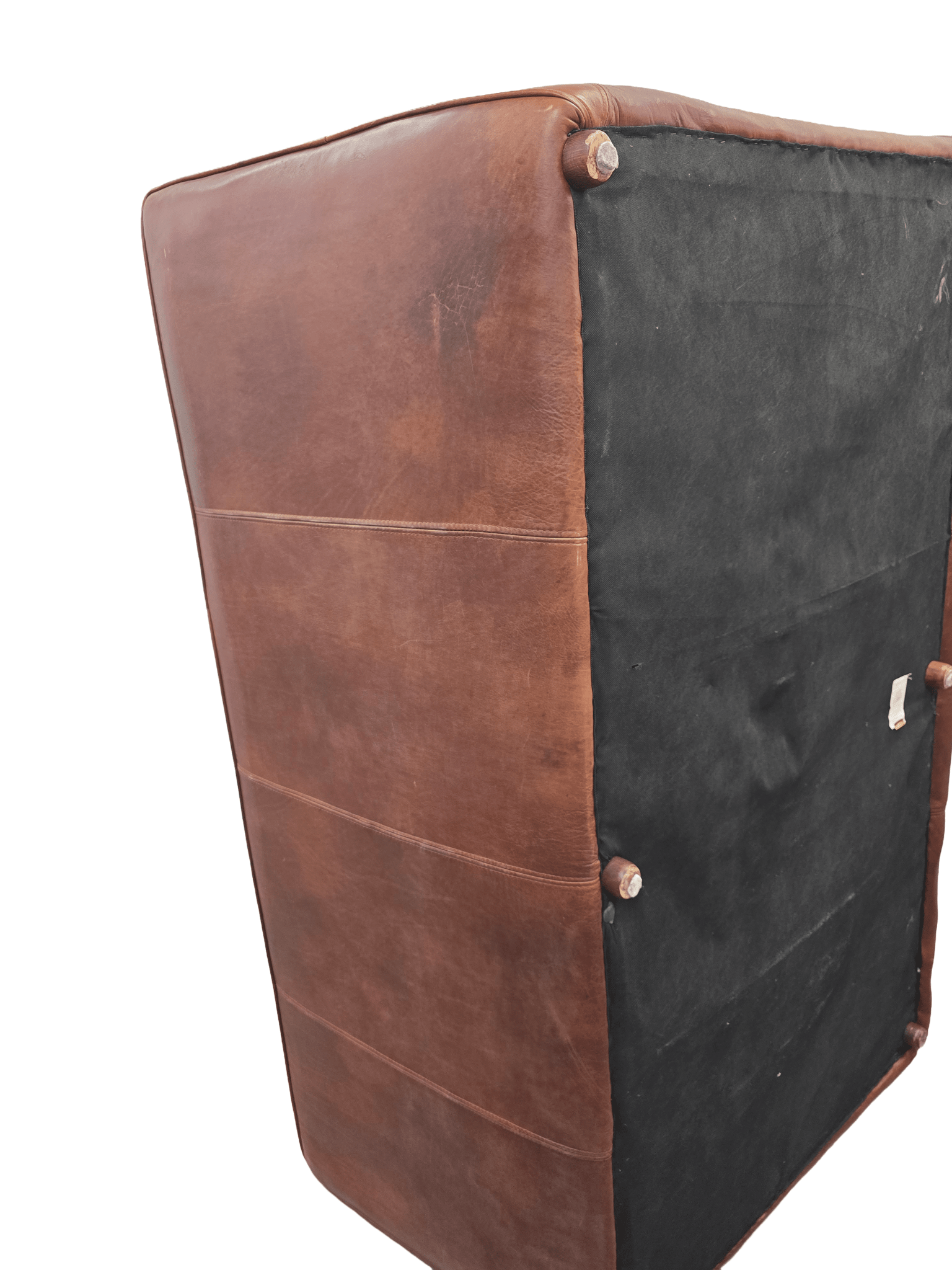 Timothy Oulton Three Seater Leather Brown Shabby Sofa - Opulent Seating