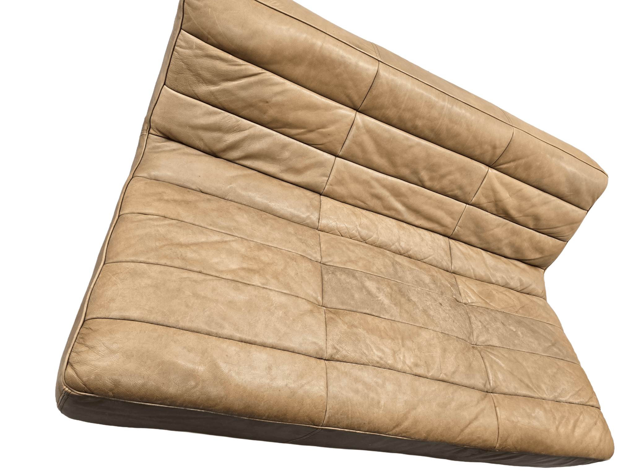 Timothy Oulton Three Seater Leather Shabby Tan Sofa - Opulent Seating