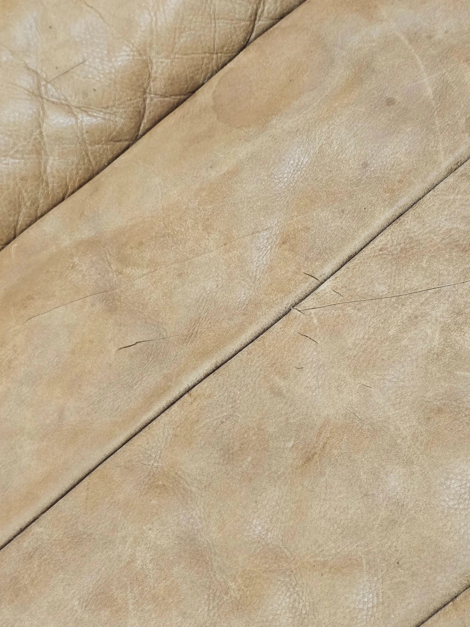 Timothy Oulton Three Seater Leather Shabby Tan Sofa - Opulent Seating