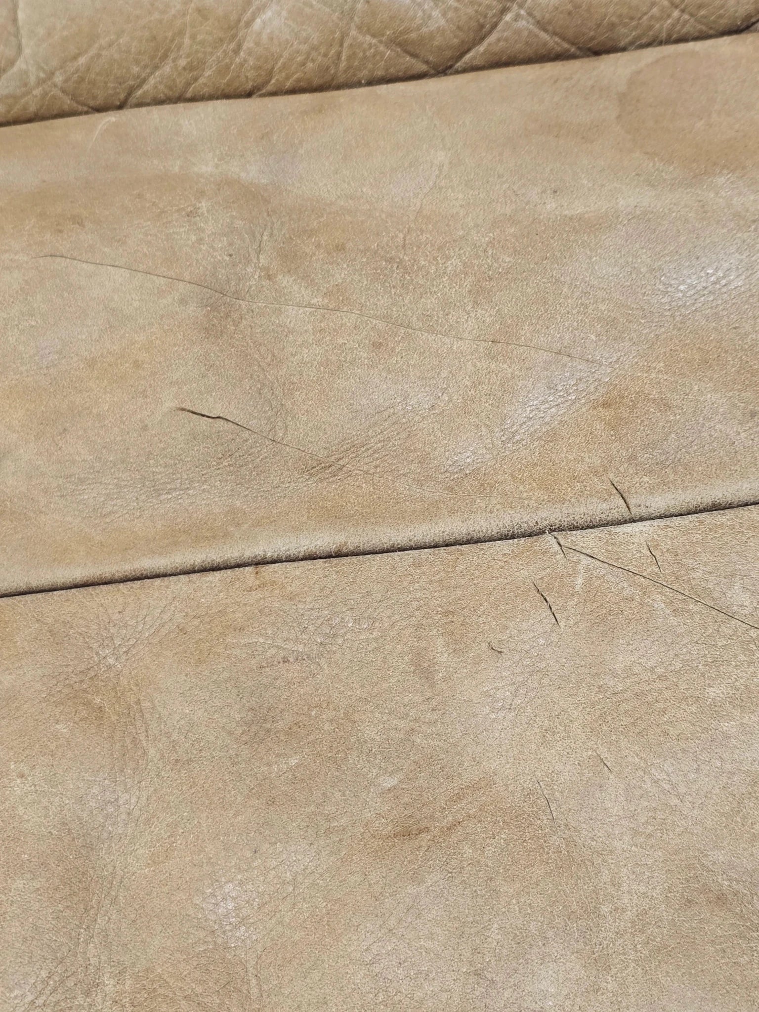 Timothy Oulton Three Seater Leather Shabby Tan Sofa - Opulent Seating