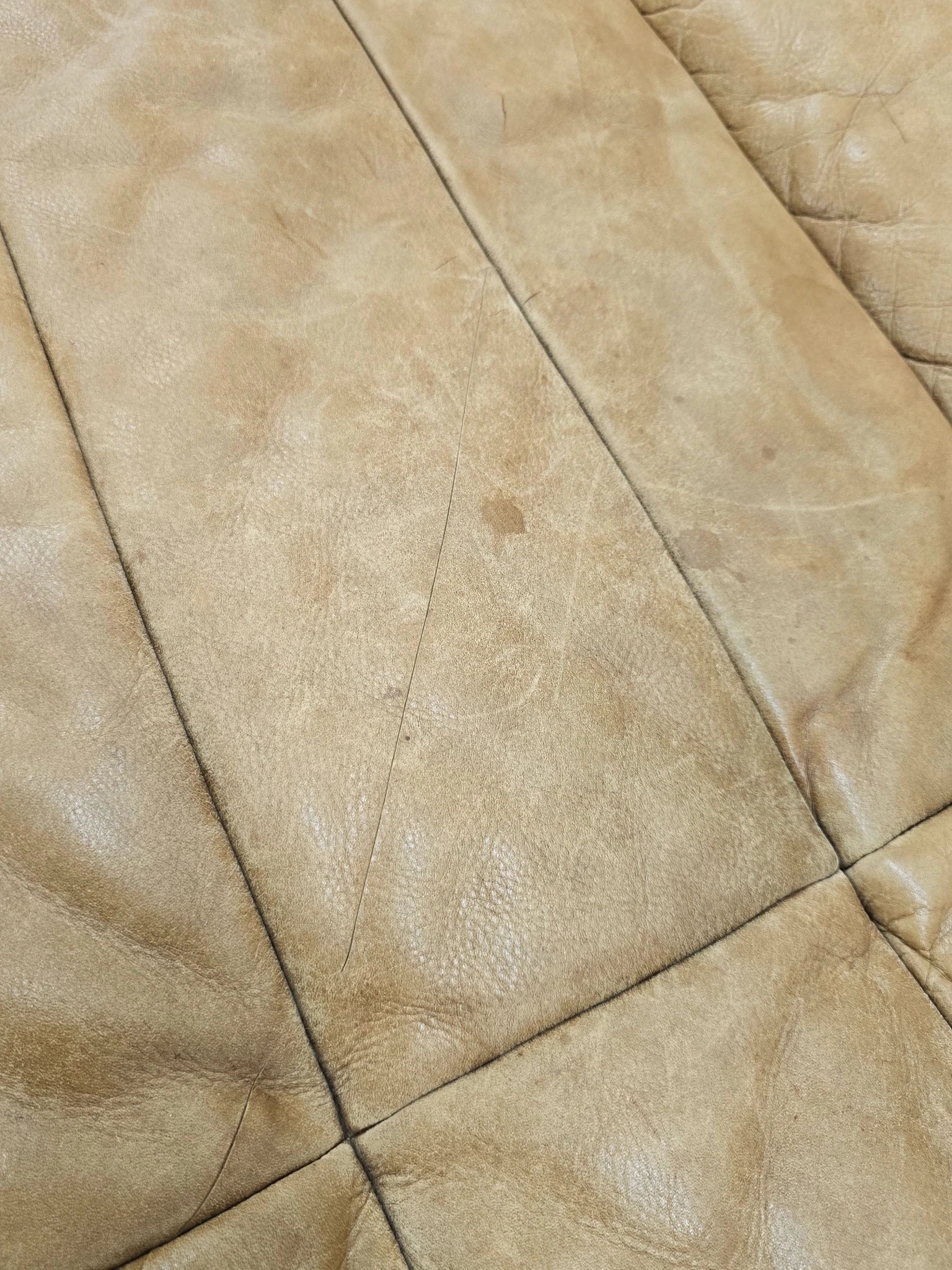 Timothy Oulton Three Seater Leather Shabby Tan Sofa - Opulent Seating