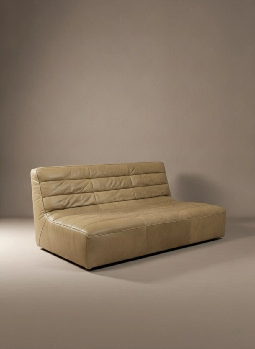 Timothy Oulton Three Seater Leather Shabby Tan Sofa - Opulent Seating