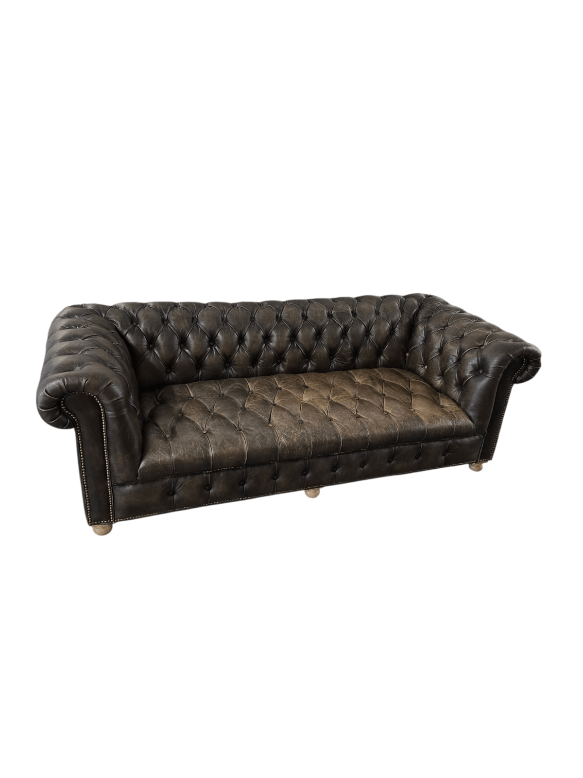 Timothy Oulton Westminster Three Seater Leather Sofa, Armchair, & Large Ottoman Set - Opulent Seating