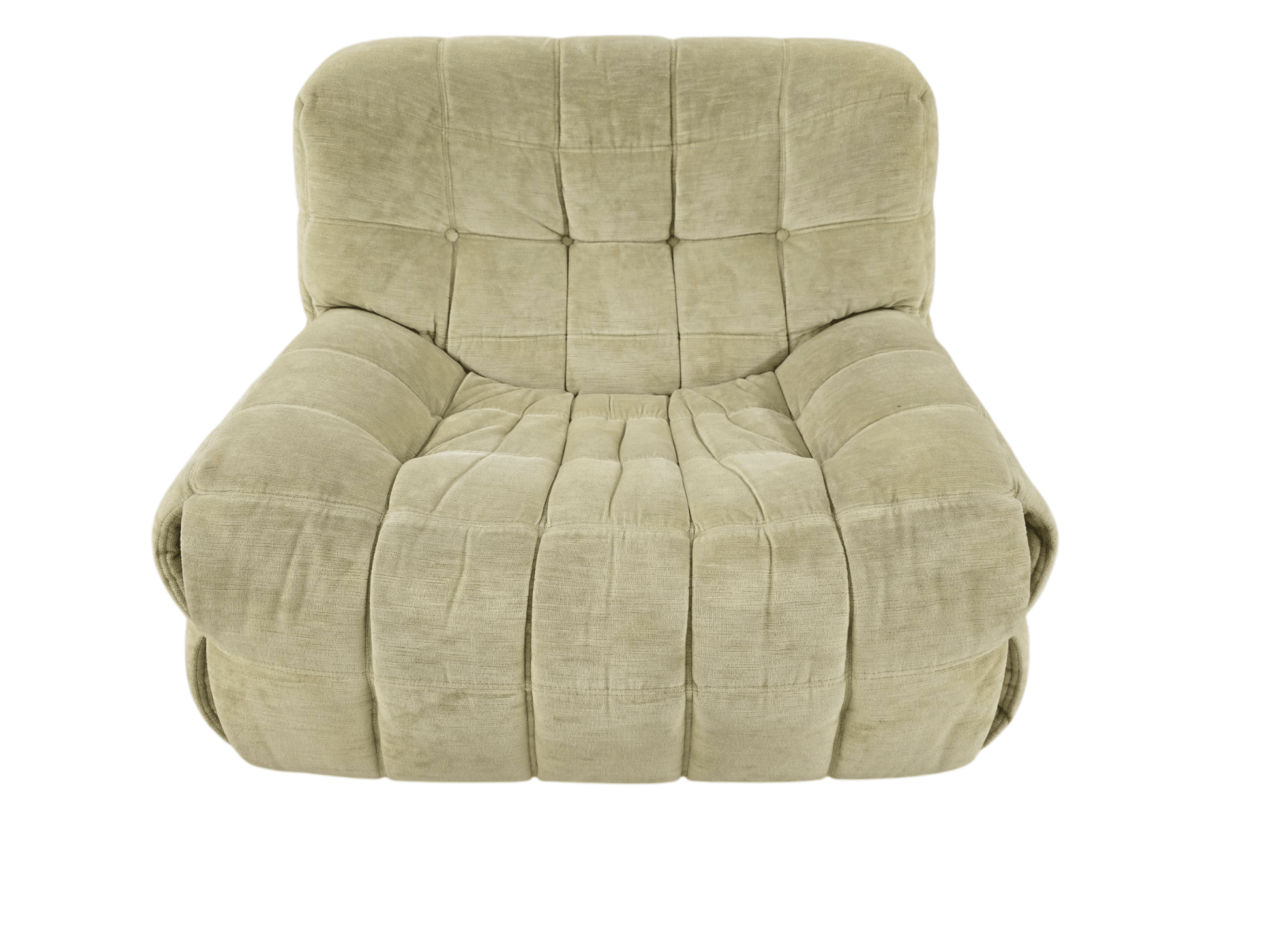 Vintage 3 Piece Ligne Roset "Kashima" Sofa Set in Pistachio Green Chenille - Opulent Seating
