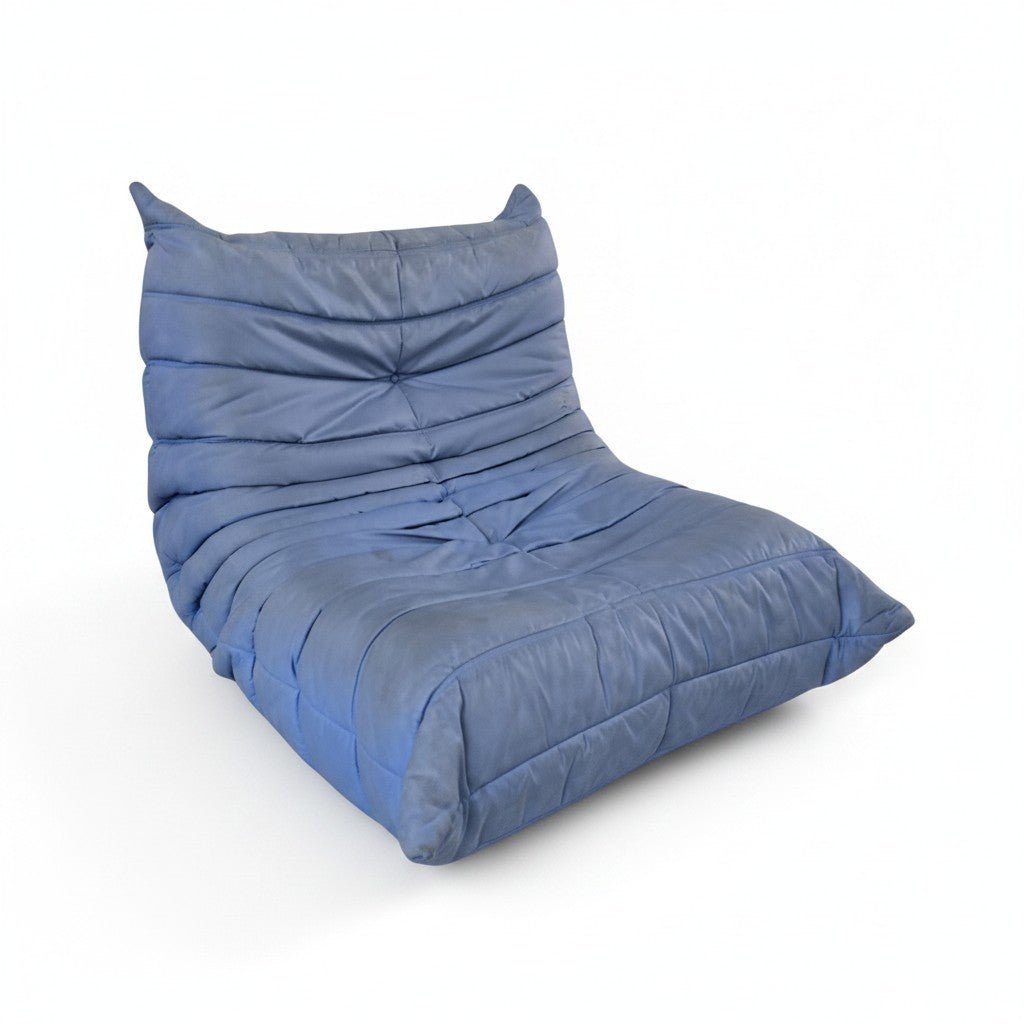 Vintage Ligne Roset Blue Fireside Togo Modular Armchair - Opulent Seating
