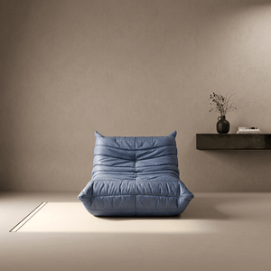 Vintage Ligne Roset Blue Fireside Togo Modular Armchair