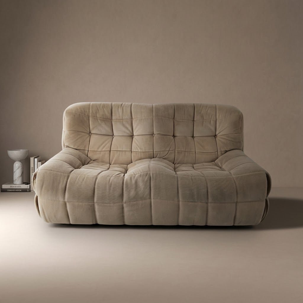 Vintage Ligne Roset Kashima Two Seater Beige Sofa - Opulent Seating