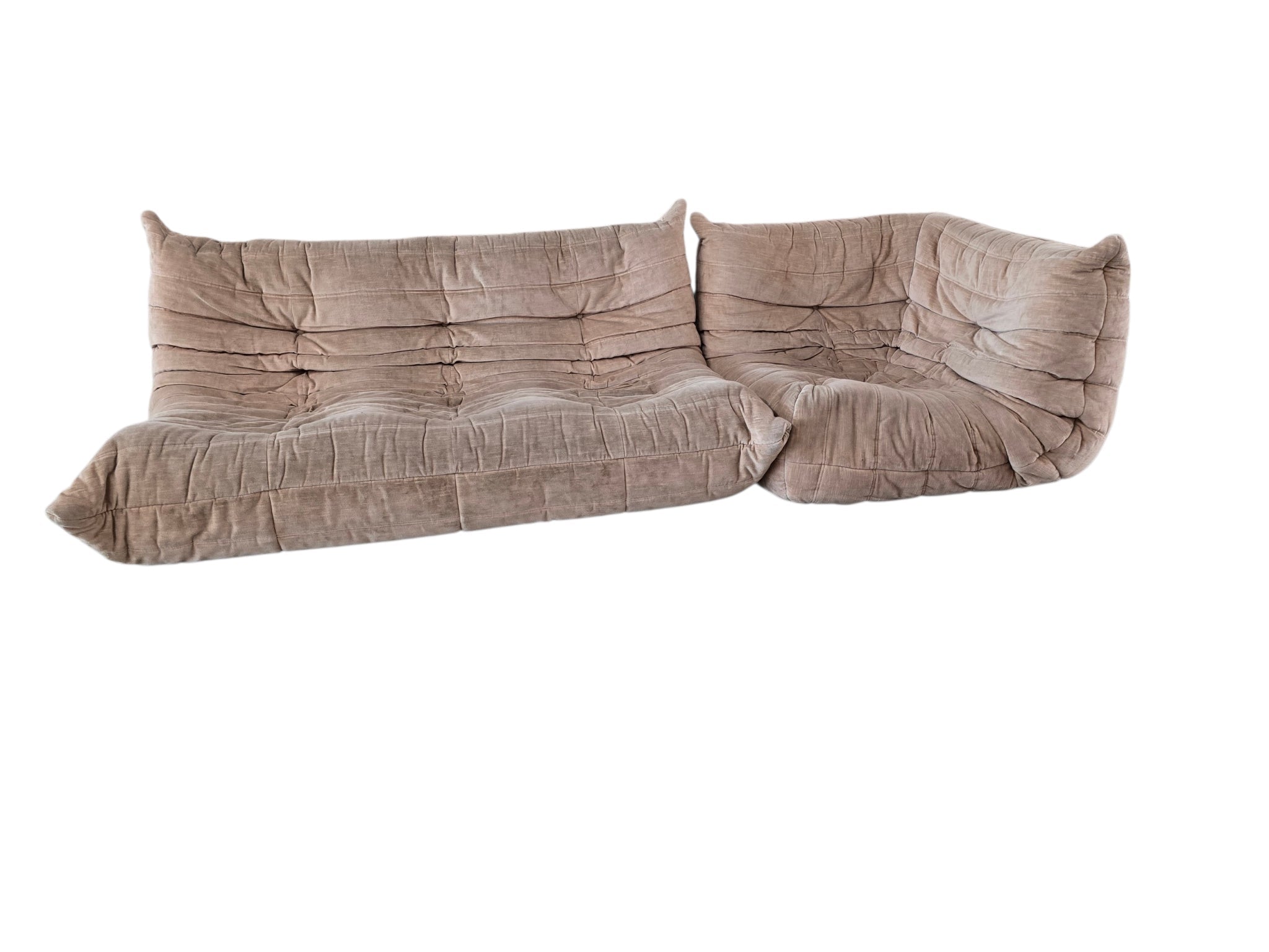 Vintage Ligne Roset Togo Modular Sofa Suite – Beige Chenille - Opulent Seating