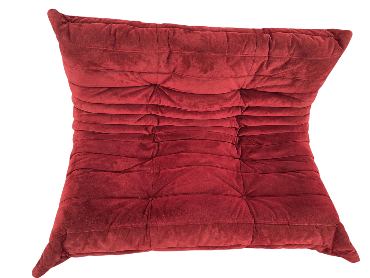 Vintage Ligne Roset Togo Two Seater Sofa in Burnt Orange Alcantara - Opulent Seating